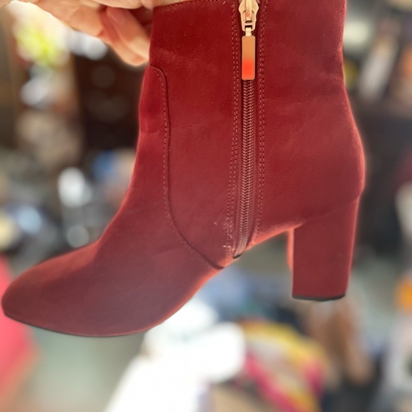 Primark Side Zip Booties - Red Size 8 - Picture 4 of 11